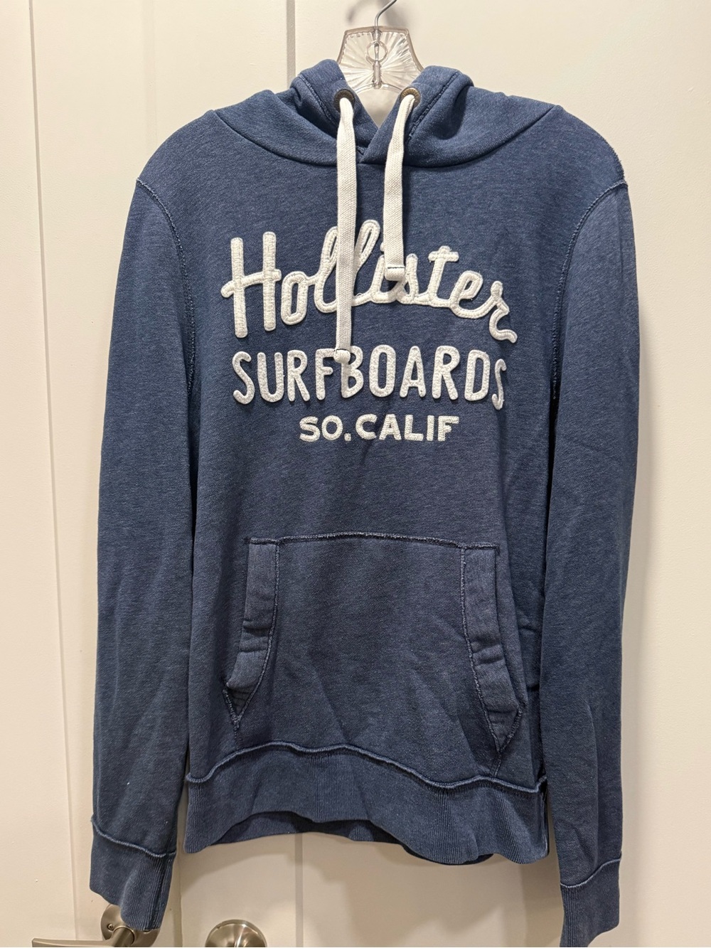 Hollister Men's Navy Surfboards Crewneck Hoodie.  Perfect condition